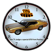 Collectable Sign and Clock 1971 GTO Judge Backlit Wall Clock