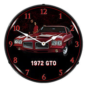 Collectable Sign and Clock 1972 GTO Backlit Wall Clock