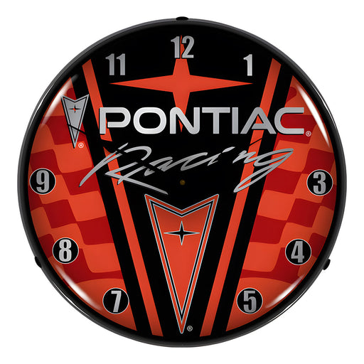 Collectable Sign and Clock Pontiac Racing Backlit Wall Clock