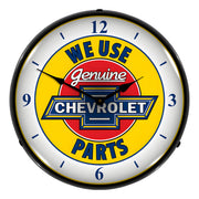 Collectable Sign and Clock Genuine Chevrolet Parts Backlit Wall Clock