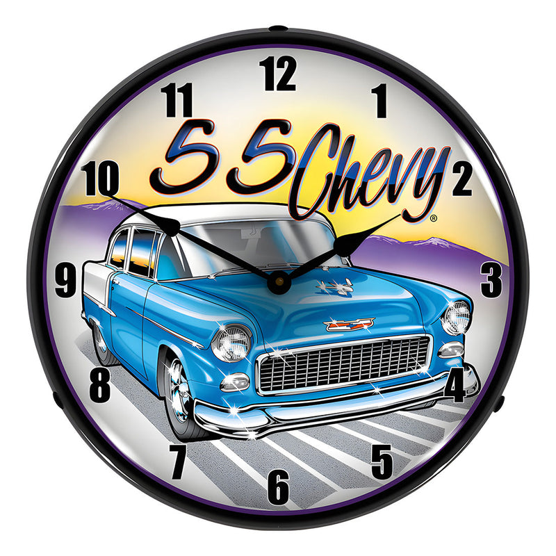 Collectable Sign and Clock 1955 Chevy Backlit Wall Clock