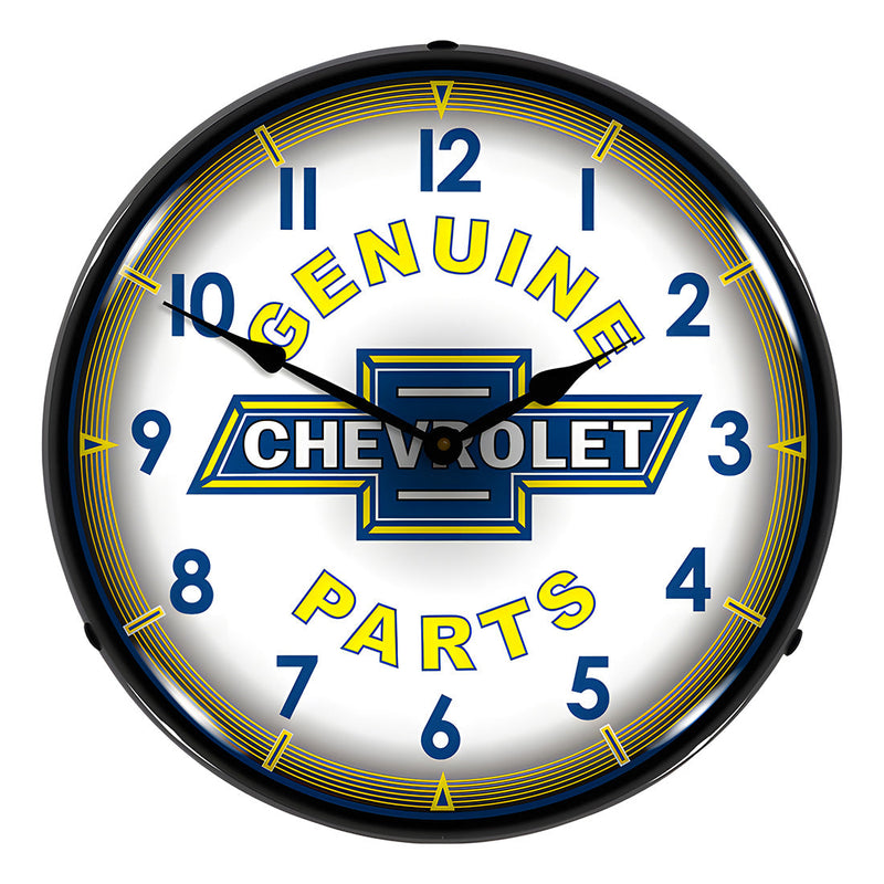 Collectable Sign and Clock Genuine Chevrolet Parts Backlit Wall Clock
