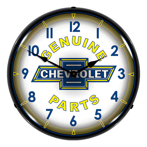 Collectable Sign and Clock Genuine Chevrolet Parts Backlit Wall Clock