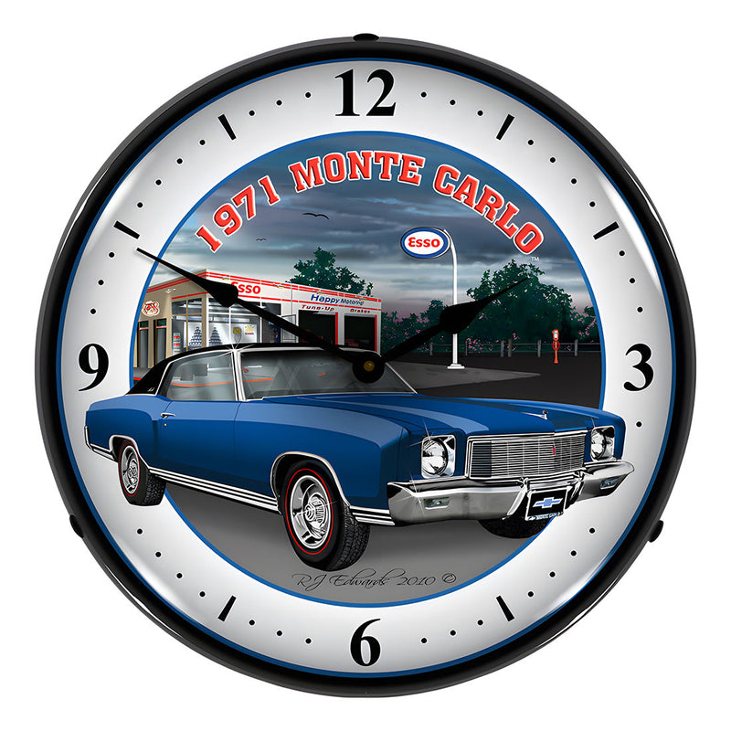 Collectable Sign and Clock 1971 Monte Carlo Backlit Wall Clock