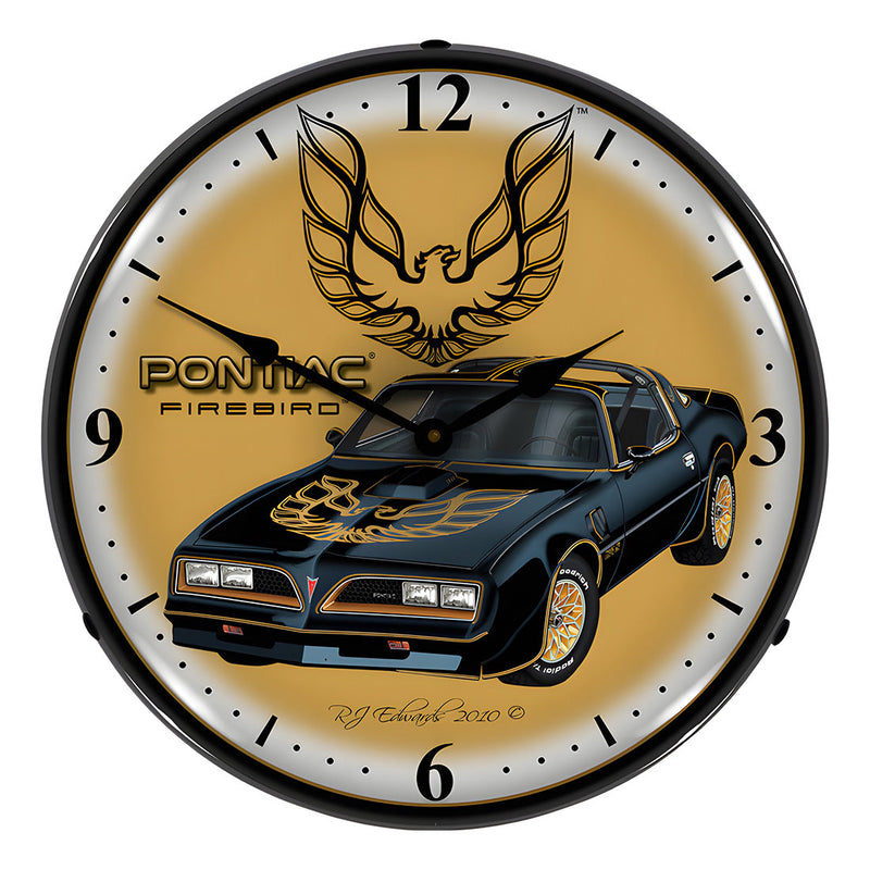 Collectable Sign and Clock Pontiac Firebird Backlit Wall Clock