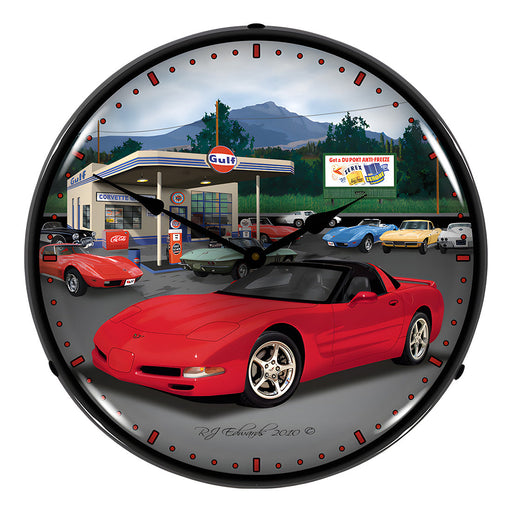 Collectable Sign and Clock Chevy Corvette C5 Backlit Wall Clock