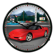 Collectable Sign and Clock Chevy Corvette Raceway Backlit Wall Clock