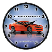 Collectable Sign and Clock Camaro SS G5 Orange Backlit Wall Clock