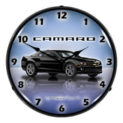Collectable Sign and Clock Camaro G5 Black Backlit Wall Clock