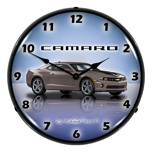 Collectable Sign and Clock Camaro G5 Grey Backlit Wall Clock