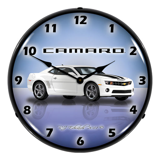 Collectable Sign and Clock Camaro G5 Summit White Backlit Wall Clock