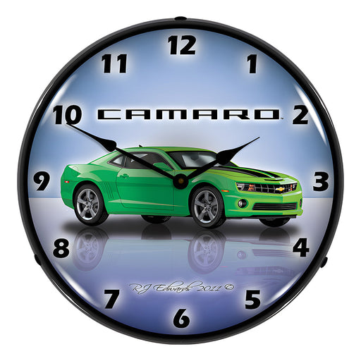 Collectable Sign and Clock Camaro G5 Synergy Green Backlit Wall Clock