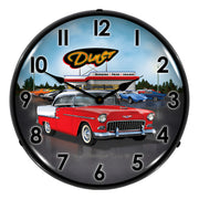 Collectable Sign and Clock 1955 Bel Air Diner Backlit Wall Clock