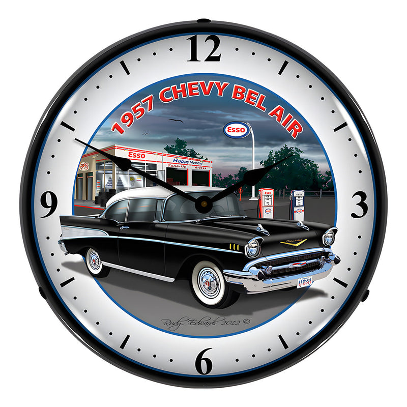 Collectable Sign and Clock 1957 Chevy Bel Air Backlit Wall Clock