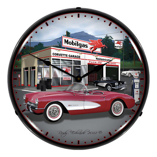 Collectable Sign and Clock 1957 Corvette Backlit Wall Clock