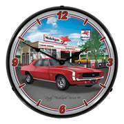 Collectable Sign and Clock 1969 RS SS Camaro Mobil Backlit Wall Clock