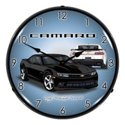 Collectable Sign and Clock 2014 SS Black Camaro Backlit Wall Clock