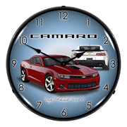 Collectable Sign and Clock 2014 SS Red Camaro Backlit Wall Clock