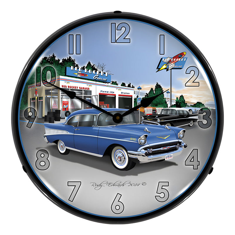 Collectable Sign and Clock 1957 Bel Air Backlit Wall Clock