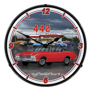 Collectable Sign and Clock 1970 442 Oldsmobile Backlit Wall Clock