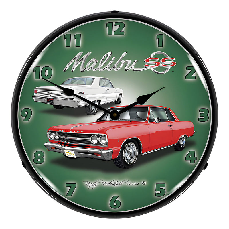 Collectable Sign and Clock 1965 Chevelle Malibu SS Backlit Wall Clock