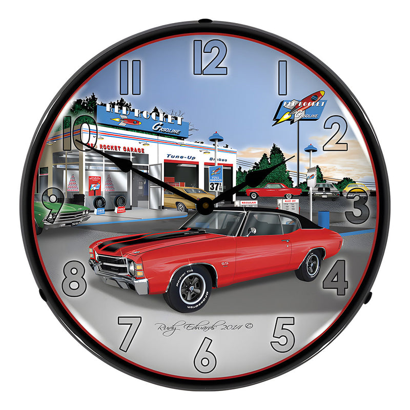 Collectable Sign and Clock 1971 SS Chevelle Backlit Wall Clock