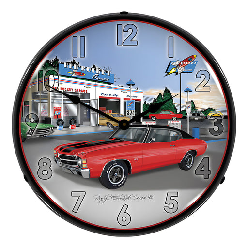 Collectable Sign and Clock 1971 SS Chevelle Backlit Wall Clock