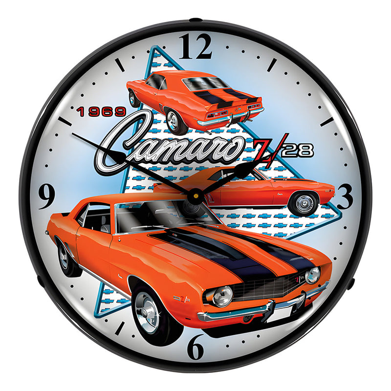 Collectable Sign and Clock 1969 Camaro Z28 Backlit Wall Clock