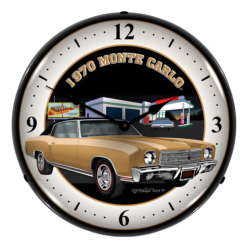 Collectable Sign and Clock 1970 Monte Carlo Backlit Wall Clock