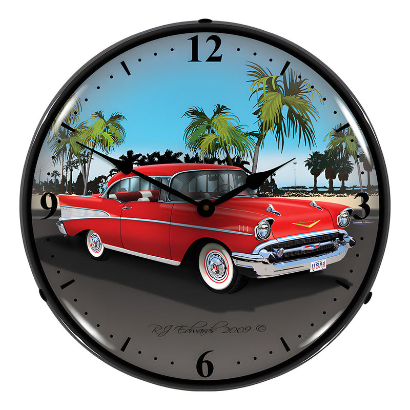 Collectable Sign and Clock 1957 Chevy Backlit Wall Clock