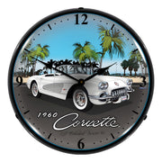 Collectable Sign and Clock 1960 Corvette Backlit Wall Clock