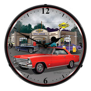Collectable Sign and Clock 1967 Chevy Nova Backlit Wall Clock