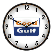 Collectable Sign and Clock Good Gulf Backlit Wall Clock