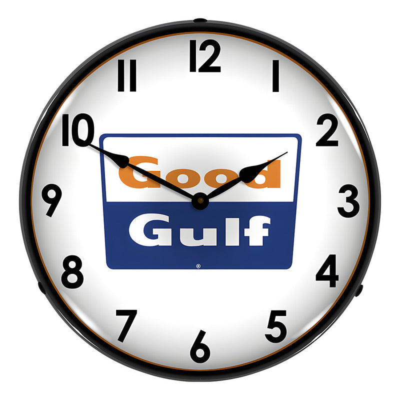 Collectable Sign and Clock Good Gulf Backlit Wall Clock