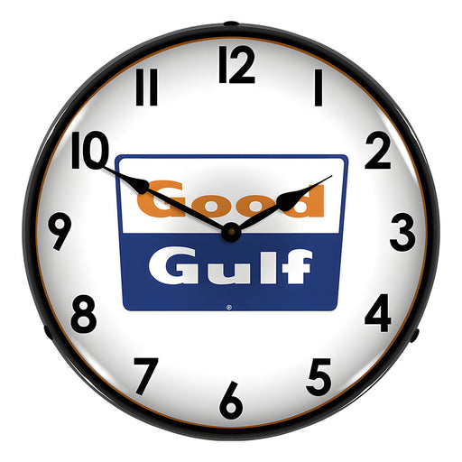 Collectable Sign and Clock Good Gulf Backlit Wall Clock