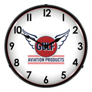 Collectable Sign and Clock Gulf Aviation Products Backlit Wall Clock