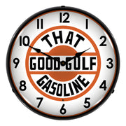 Collectable Sign and Clock That Good Gulf Gasoline Backlit Wall Clock