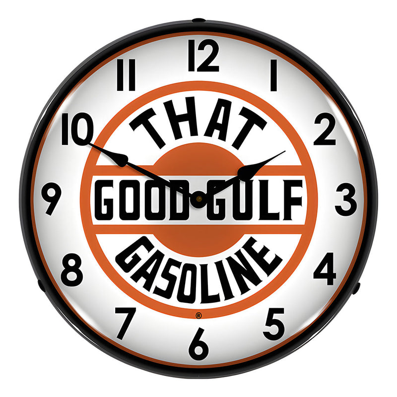 Collectable Sign and Clock That Good Gulf Gasoline Backlit Wall Clock