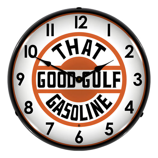 Collectable Sign and Clock That Good Gulf Gasoline Backlit Wall Clock