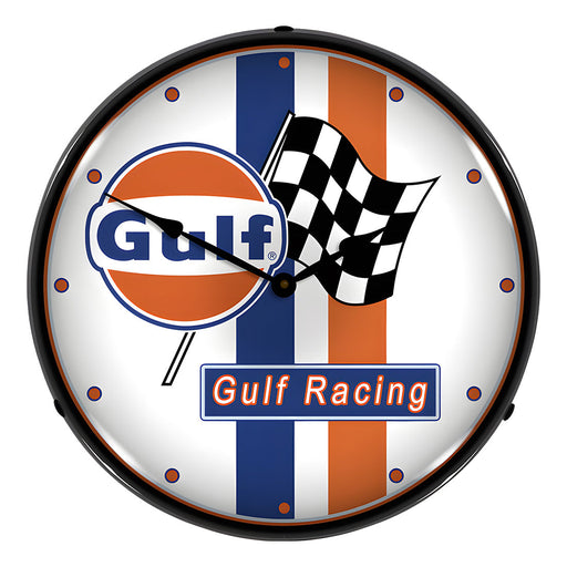 Collectable Sign and Clock Gulf Racing Backlit Wall Clock