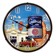 Collectable Sign and Clock Gulfpride Motor Oil Backlit Wall Clock