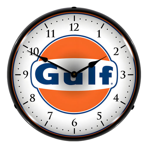 Collectable Sign and Clock Gulf Backlit Wall Clock