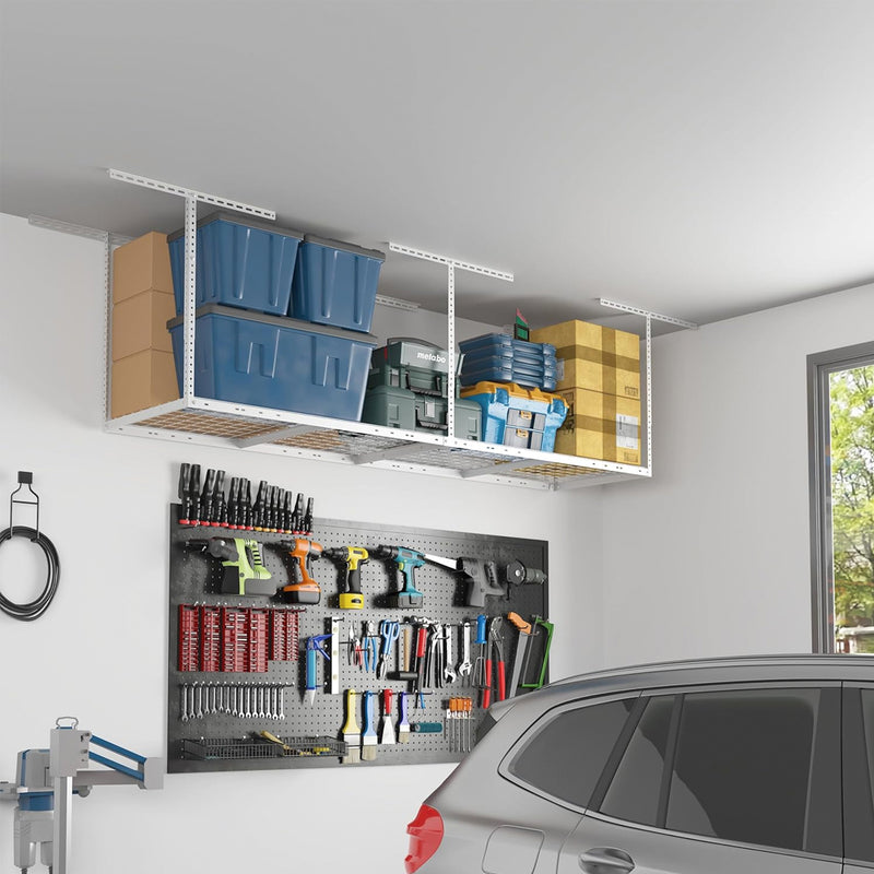 Fleximounts 2' x 8' Overhead Storage Rack (White)