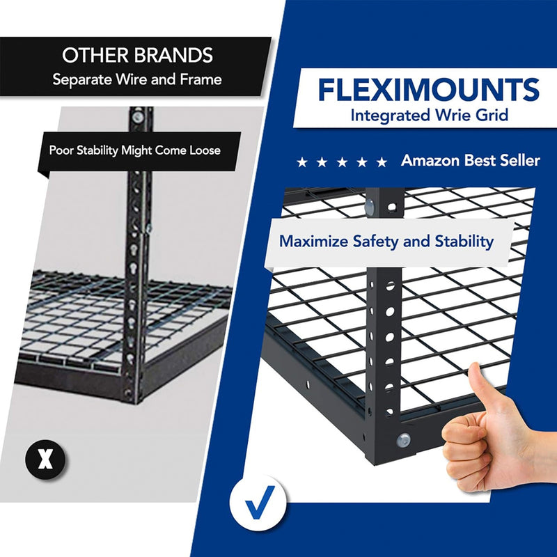 Fleximounts 2' x 8' Overhead Storage Rack (Black)