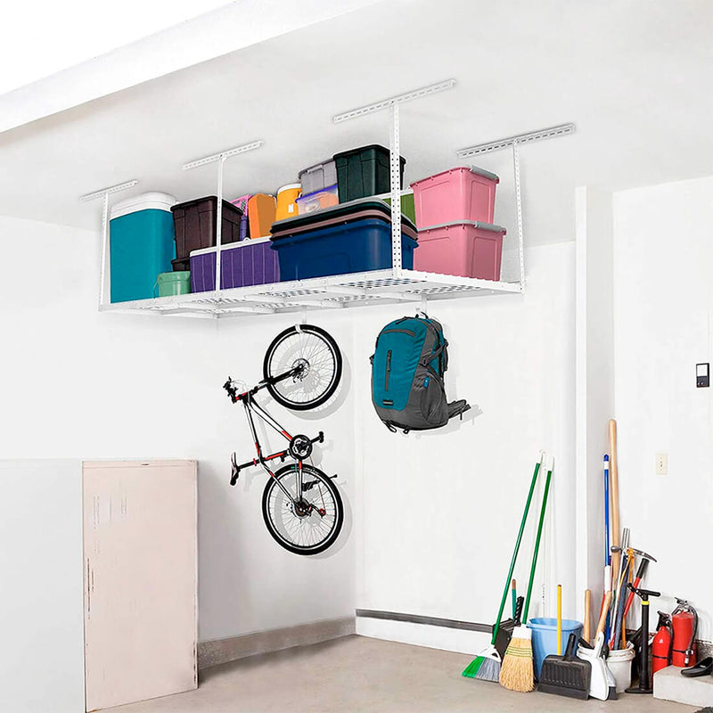 Fleximounts 3' x 8' Overhead Storage Rack (White)