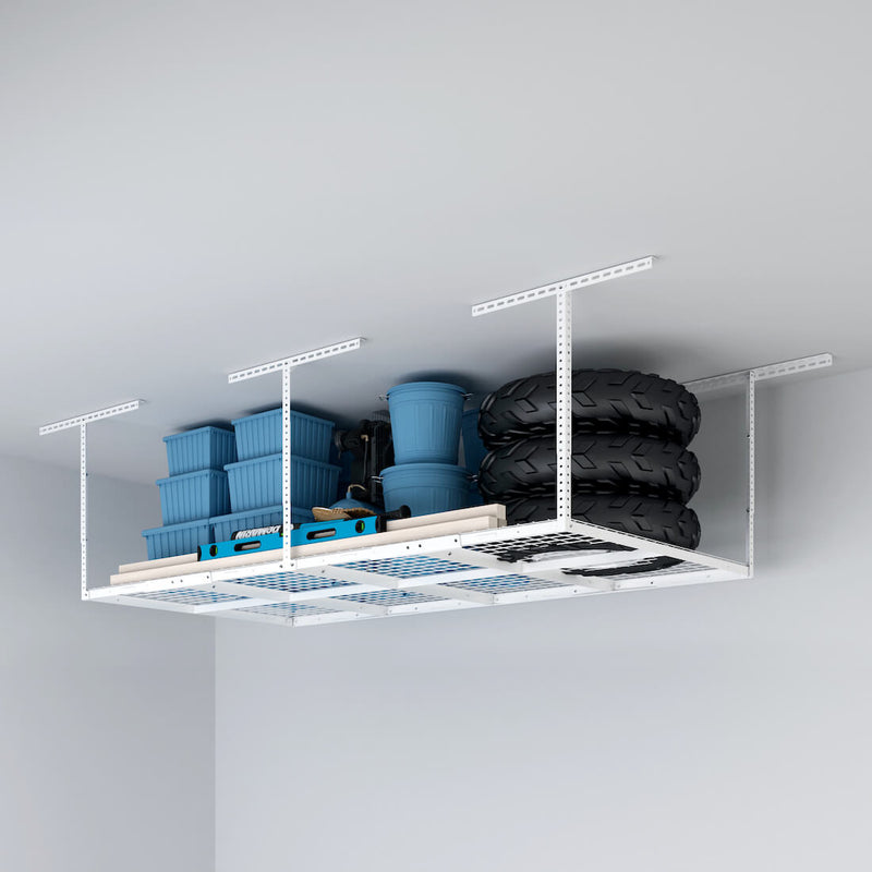 Fleximounts 4' x 8' Overhead Storage Rack (White)