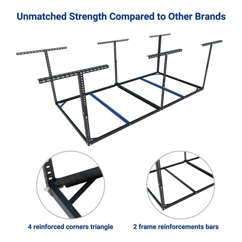Fleximounts 4' x 8' Overhead Storage Rack Frame Kit (Black)