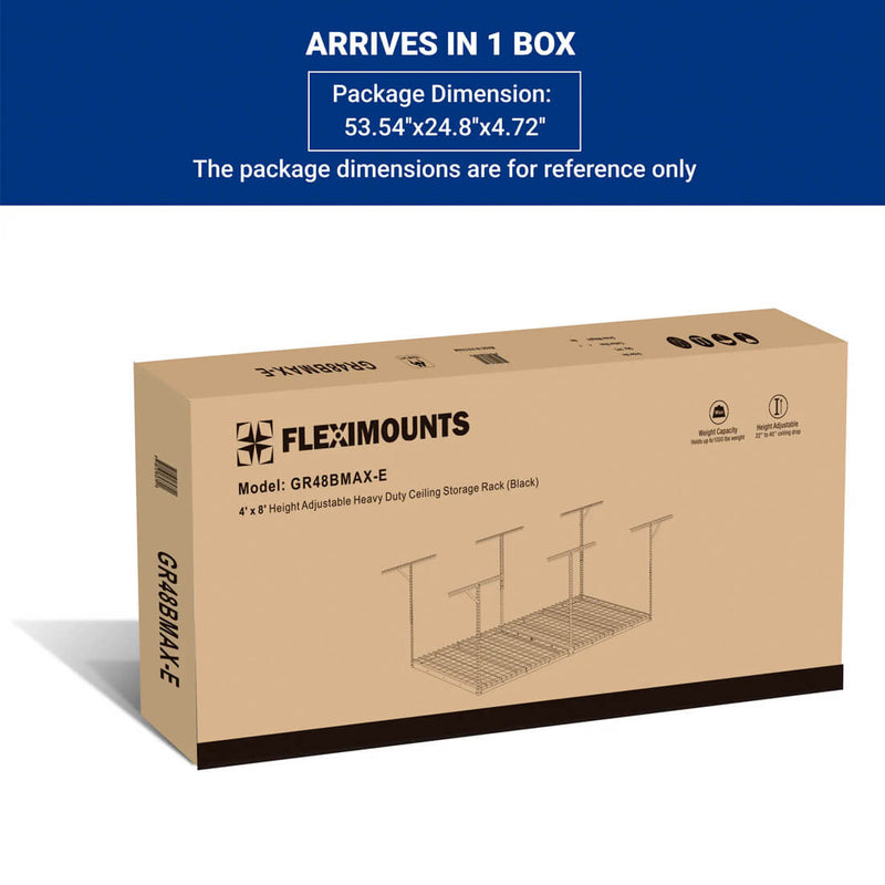 Fleximounts Max Series 4' x 8' Overhead Storage Rack (Black)