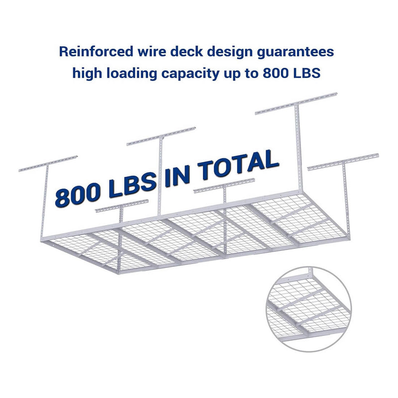 Fleximounts Heavy-Duty 4' x 8' Overhead Storage Rack (White)