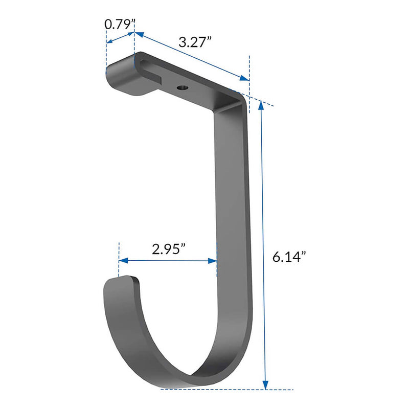 Fleximounts Black Flat Storage Hook (4-Pack)